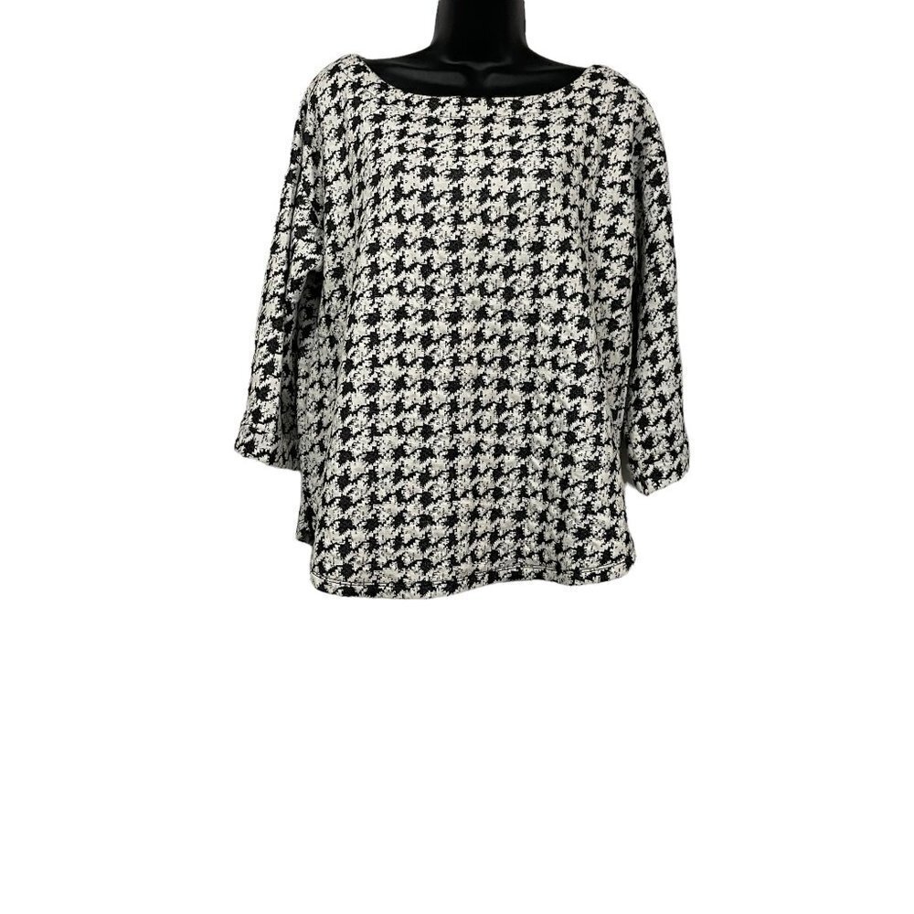 Charming‎ Charlie Black White Houndstooth Sweater